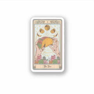The Taco Tarot Card Funny Taco Lover Tacos Mexican Aufkleber
