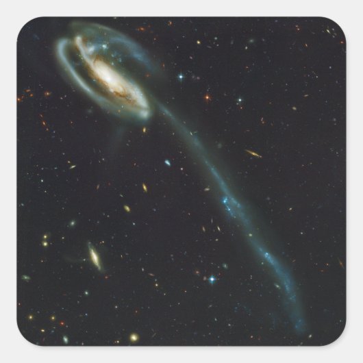 The Tadpole Galaxy UGC 10214 Quadratischer Aufkleber (Vorderseite)