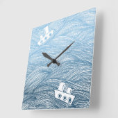 The Tale of Two Ships Quadratische Wanduhr (Winkel)