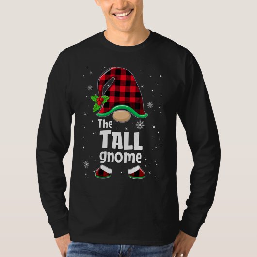 The Tall Gnome Buffalo Plaid Christmas Matching Fa T-Shirt (Vorderseite)