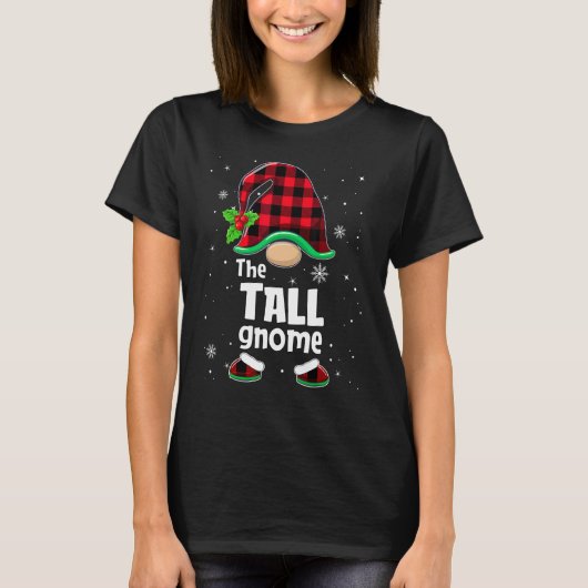The Tall Gnome Buffalo Plaid Christmas Matching Fa T-Shirt (Vorderseite)