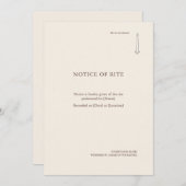 The Taper Flame- Religious Rite Notice Invitation Einladung (Vorne/Hinten)