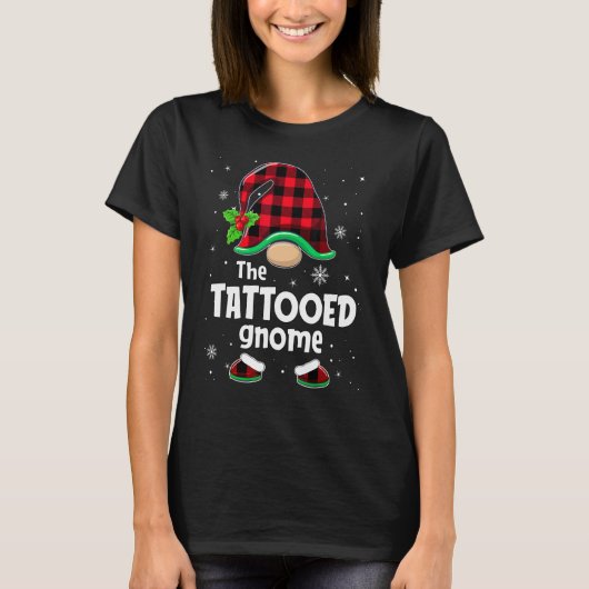 The Tattooed Gnome Buffalo Plaid Christmas Matchin T-Shirt (Vorderseite)