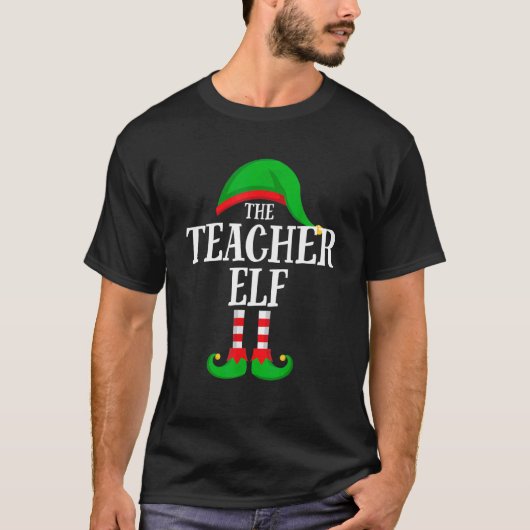 The Teacher Elf Family Group Matching Christmas Pa T-Shirt (Vorderseite)