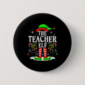 The Teacher Elf Funny Xmas Teachers Christmas Teac Button (Vorderseite)