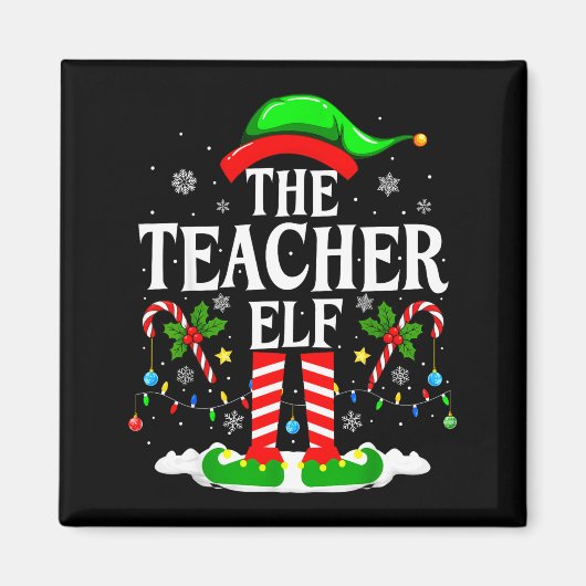 The Teacher Elf Funny Xmas Teachers Christmas Teac Magnet (Vorne)