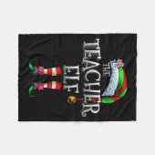 The Teacher Elf Shirt Matching Family Funny Christ Fleecedecke (Vorderseite (Horizontal))