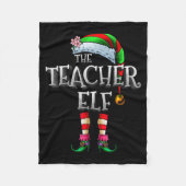 The Teacher Elf Shirt Matching Family Funny Christ Fleecedecke (Vorderseite)