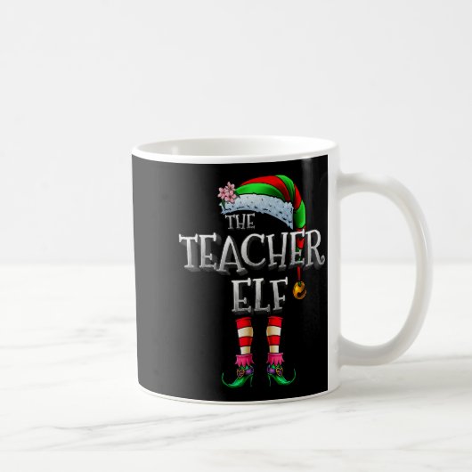The Teacher Elf Shirt Matching Family Funny Christ Kaffeetasse (Rechts)