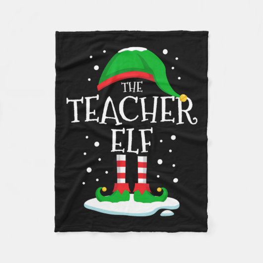 The Teacher Elf Weihnachtsfamilie Matching Xmas Gr Fleecedecke (Vorderseite)