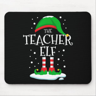 The Teacher Elf Weihnachtsfamilie Matching Xmas Gr Mousepad