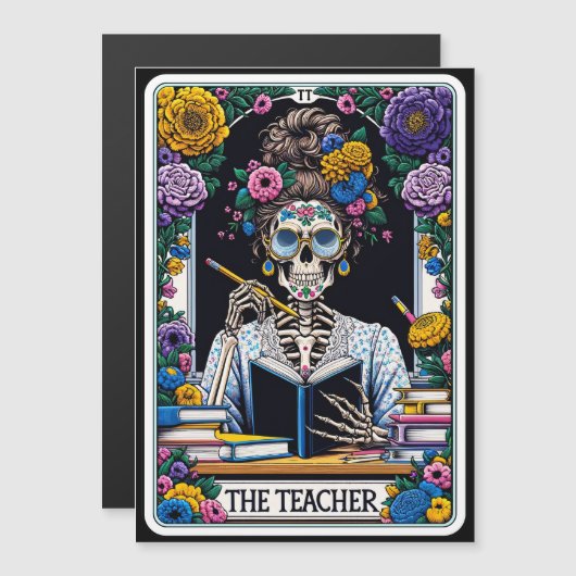 "The Teacher" Tarot Card Magnet (Vorne/Hinten)