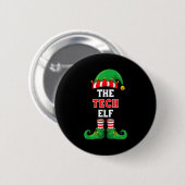 The Tech Elf Shirt Christmas For It Guy Tech Suprt Button (Vorne & Hinten)