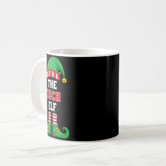 The Tech Elf Shirt Christmas For It Guy Tech Suprt Kaffeetasse (Vorderseite Links)
