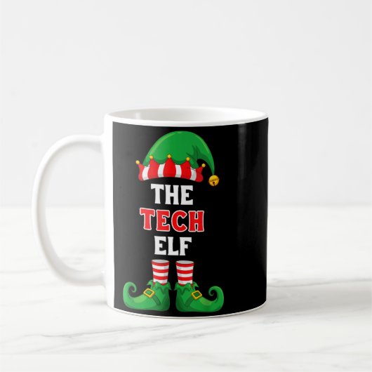 The Tech Elf Shirt Christmas For It Guy Tech Suprt Kaffeetasse (Links)