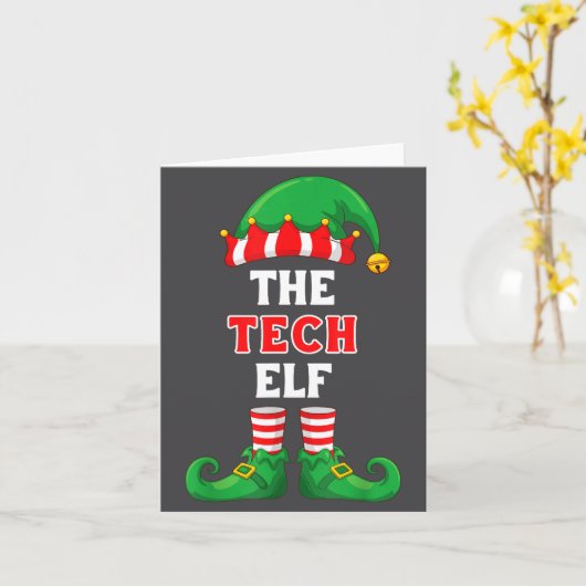 The Tech Elf Shirt Christmas For It Guy Tech Suprt Karte (Gelbe Blume)