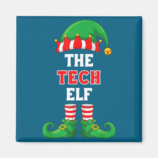 The Tech Elf Shirt Christmas For It Guy Tech Suprt Magnet (Vorne)