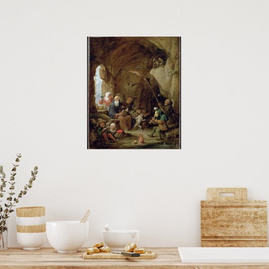 The Temptation of St. Anthony in a Rocky Cavern Poster (Küche)
