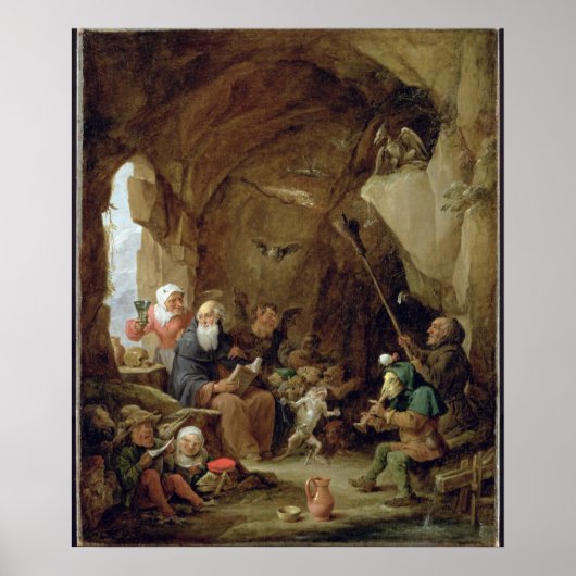 The Temptation of St. Anthony in a Rocky Cavern Poster (Vorne)