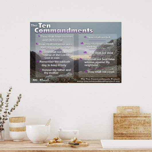 The Ten Commandments on Mt. Sinai Poster (Küche)