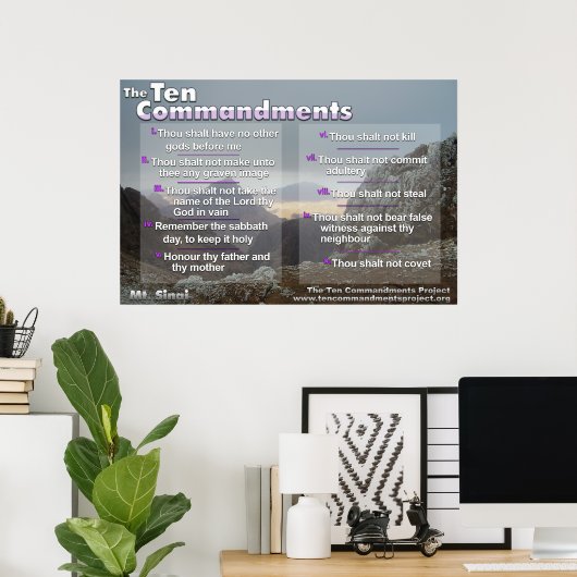 The Ten Commandments on Mt. Sinai Poster (Heimbüro)