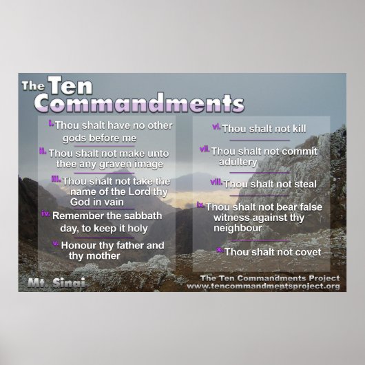 The Ten Commandments on Mt. Sinai Poster (Vorne)