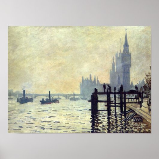 The Thames below Westminster - Claude Monet Poster (Vorne)
