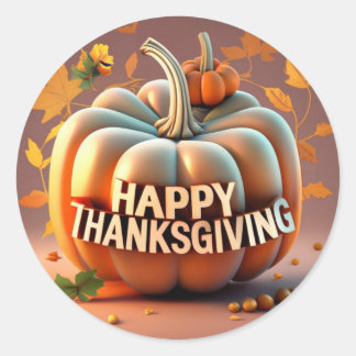 The Thanksgiving Pumpkin Runder Aufkleber