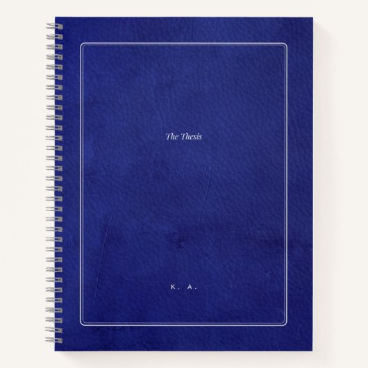 The Thesis | Indigo Leather & Silver Graduation Notizblock (Vorderseite)
