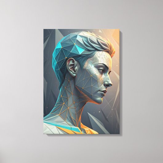 The Thinker 2.0 Abstract Geometric Canvas Print Leinwanddruck (Vorderseite)