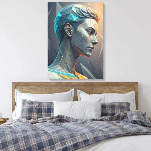 The Thinker 2.0 Abstract Geometric Canvas Print Leinwanddruck (Insitu (Schlafzimmer))