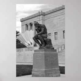 The Thinker and The Shuttlecock, Kansas City B/W Poster