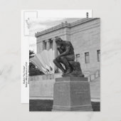 The Thinker and The Shuttlecock, Kansas City B/W Postkarte (Vorne/Hinten)