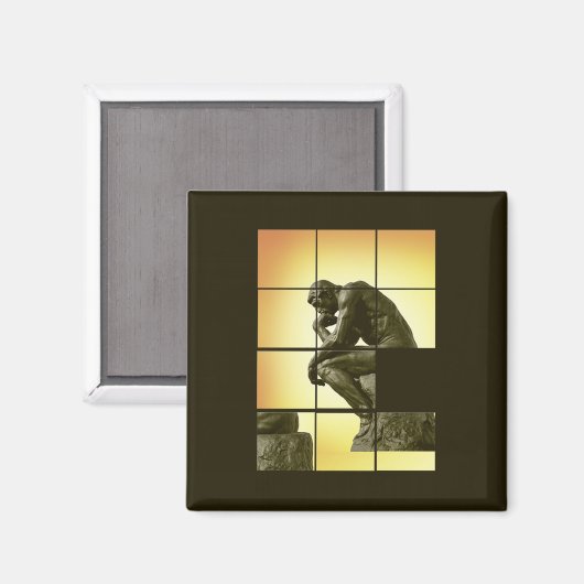 The Thinker, image schiebt Puzzle-Spiel, Le Penseu Magnet (Vorderseite/Rückseite)