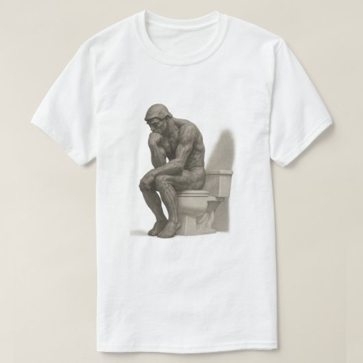 The Thinker on the Throne – Classical Charcoal Sty T-Shirt (Design vorne)