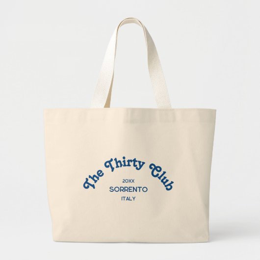 The Thirty Club Retro Blue Custom Crest Jumbo Stoffbeutel (Vorne)