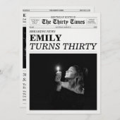 The Thirty Times Newspaper 30th Birthday Party Einladung (Vorne/Hinten)