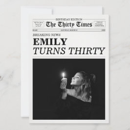 The Thirty Times Newspaper 30th Birthday Party Einladung
