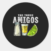 The Three Amigos Lime Salt Tequila Funny Cinco De Runder Aufkleber (Vorderseite)