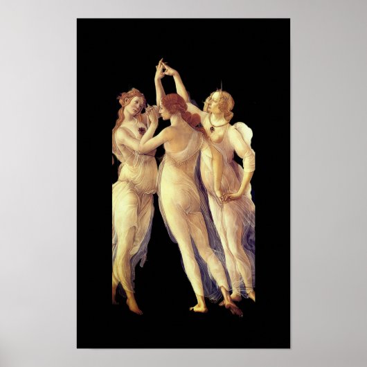 The Three Graces - detail, Primavera by Boticelli Poster (Vorne)