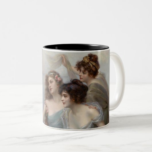 "The Three Graces" von Edouard Bisson Zweifarbige Tasse (VorderseiteRechts)