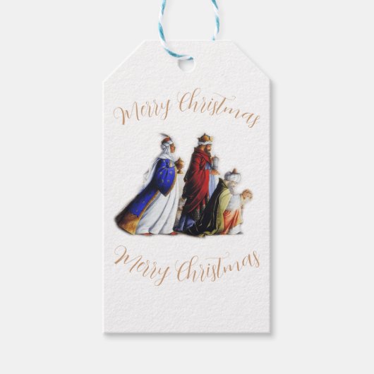 The Three Magi Bearing Geschenke & Weihnachtsgrüße Geschenkanhänger (Vorderseite)