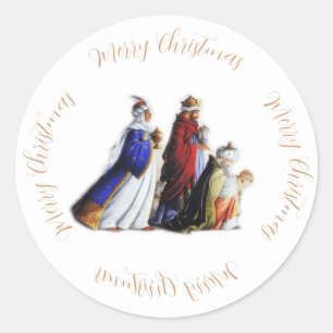 The Three Magi Bearing Geschenke & Weihnachtsgrüße Runder Aufkleber