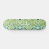The Three Nails Cross Green Tie Die Christian Skateboard (Horizontal)