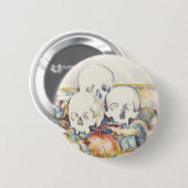 The Three Skulls von Paul Cézanne Classic Malerei Button (Vorne & Hinten)