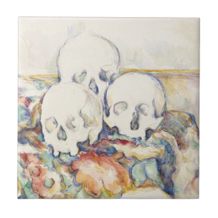 The Three Skulls von Paul Cézanne Classic Malerei Fliese