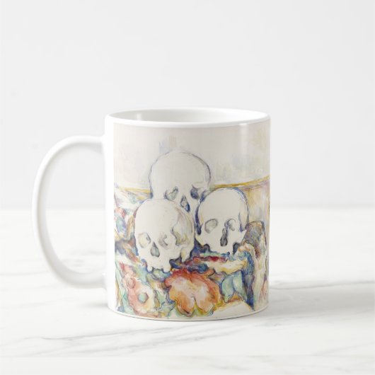 The Three Skulls von Paul Cézanne Classic Malerei Kaffeetasse (Links)