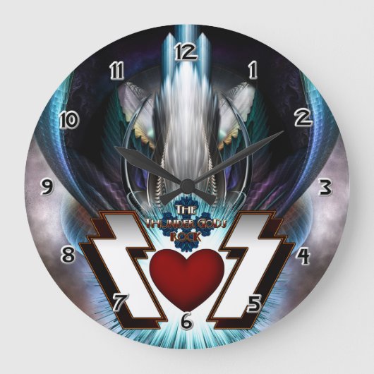 The Thunder Gods Rock Wall Clock Große Wanduhr (Vorderseite)