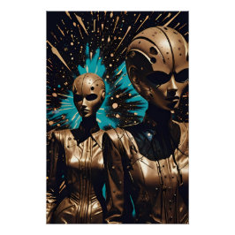 The Tiffany Twisted Twins - Ken Gage Surreal Art Poster