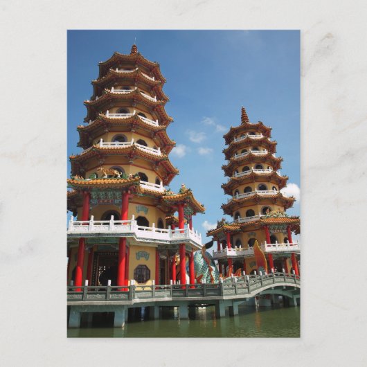 The Tiger and Dragon Pagodas in Kaohsiung Postkarte (Vorderseite)